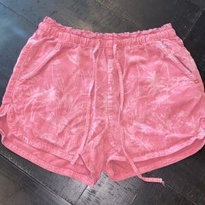 American Eagle Pink Slip On Palm Tree Stretch Comfy Shorts S